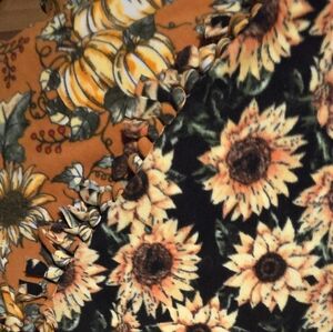 Hand made reversible sunflower fall print fleece blanket